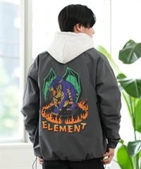 ELEMENT エレメント コーチジャケット メンズ HIROTTONコラボ ビックシルエット バックプリント 防水加工 BE022-759(GRY-M)