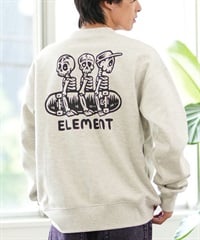 ELEMENT エレメント トレーナー クルーネック メンズ スウェット バックプリント 撥水加工 裏ボア BE022-032