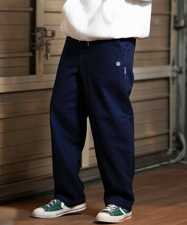 ELEMENT エレメント ロングパンツ デニム メンズ ワイドシルエット SHOD PANTS HAMMER BE022-703