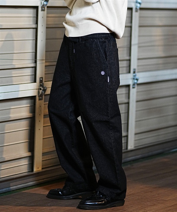 ELEMENT エレメント ロングパンツ デニム メンズ ワイドシルエット SHOD PANTS HAMMER BE022-703