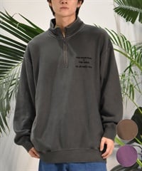 QUIKSILVER クイックシルバー ハーフジップ トレーナー メンズ スタンドカラー スウェット ウォッシュ加工 裏起毛 QPO244606M ムラサキスポーツ限定