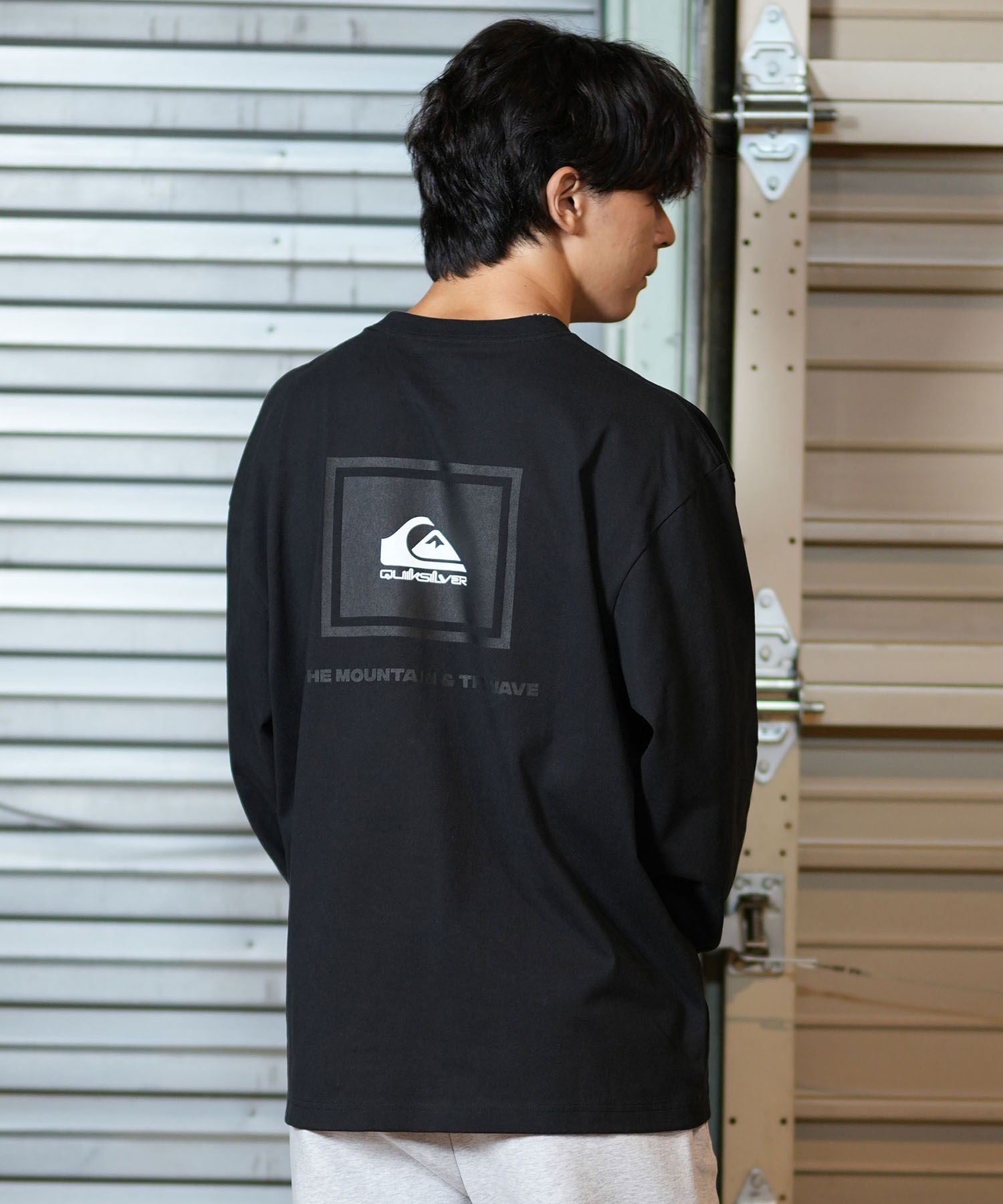 QUIKSILVER クイックシルバー 長袖 Tシャツ メンズ ロンT バックプリント ムラサキスポーツ限定 QLT244608M(BLK-M)