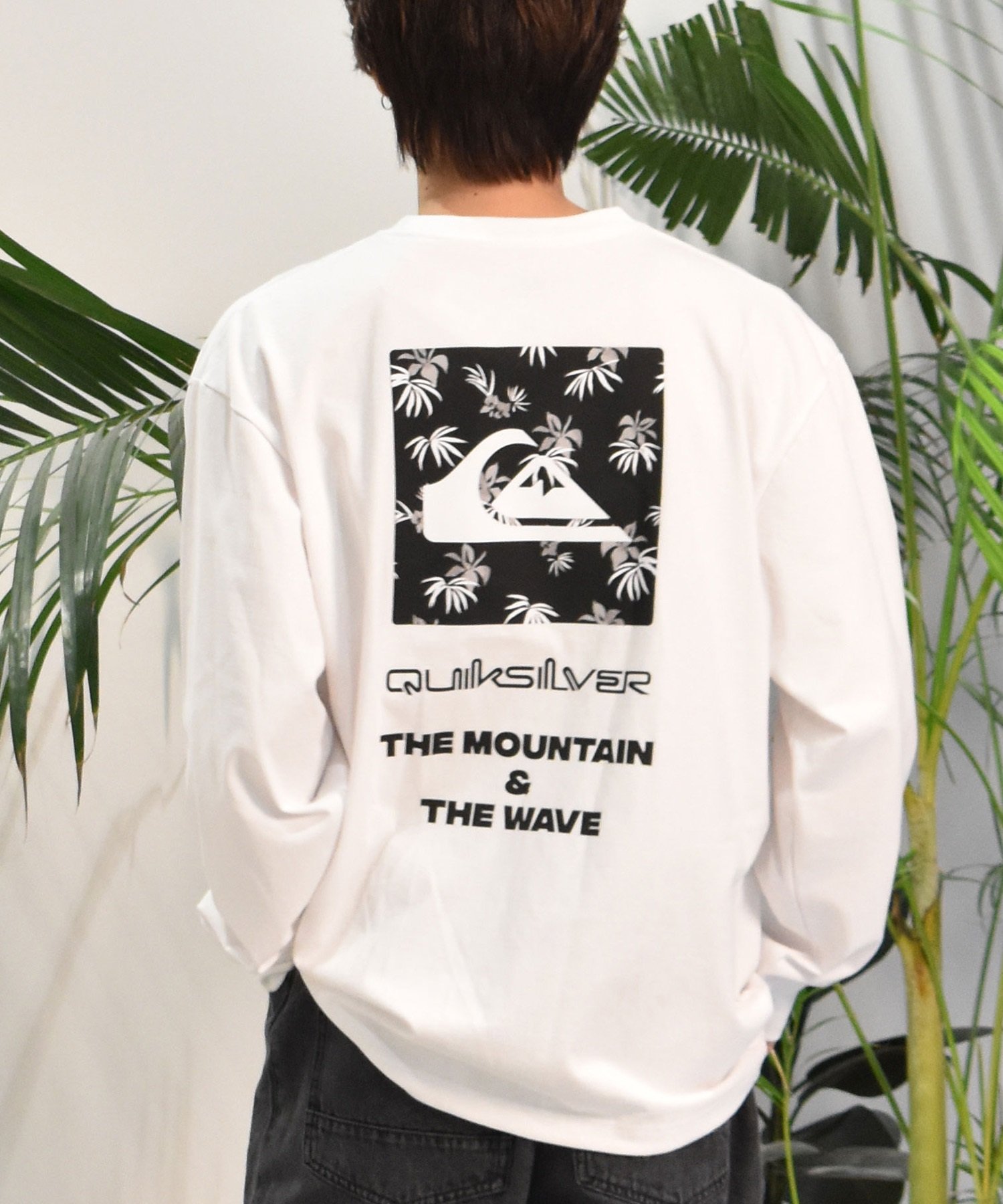 QUIKSILVER クイックシルバー 長袖 Tシャツ ロンT バックプリント QLT244604M ムラサキスポーツ限定(WHT1-M)