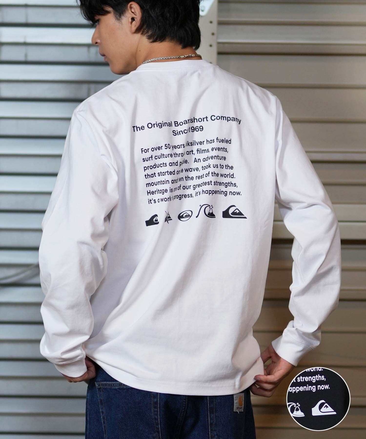 QUIKSILVER クイックシルバー 長袖 Tシャツ メンズ ロンT オーバーサイズ バックプリント ユニセックス QLT244033(WHT-M)