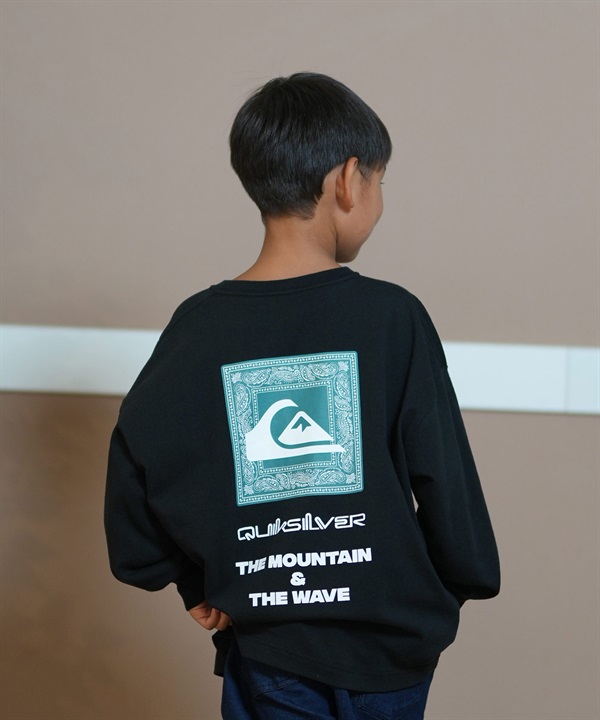 QUIKSILVER クイックシルバー Tシャツ キッズ 長袖 ロンT バックプリント 親子コーデ KLT244613M ムラサキスポーツ限定