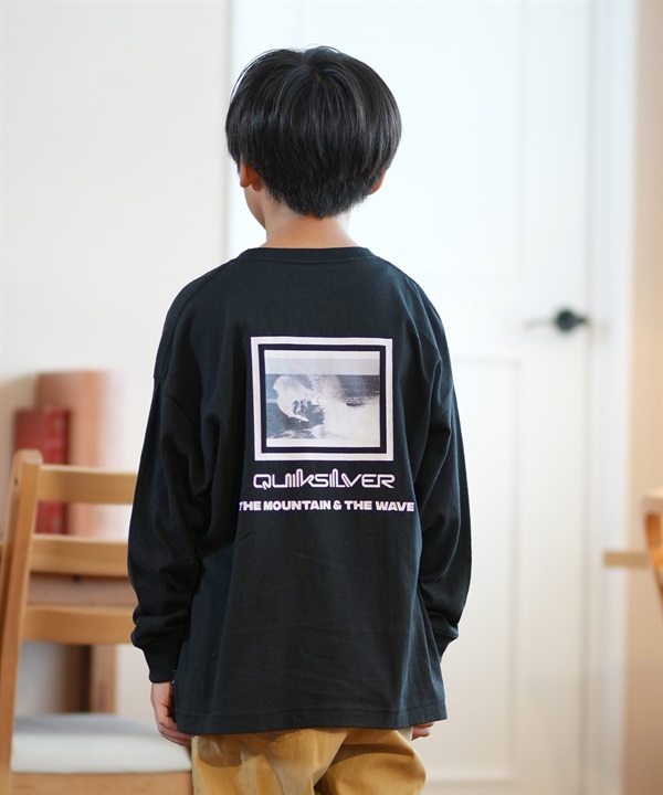 QUIKSILVER クイックシルバー Tシャツ キッズ 長袖 ロンT フォトT バックプリント 親子コーデ KLT244612M ムラサキスポーツ限定