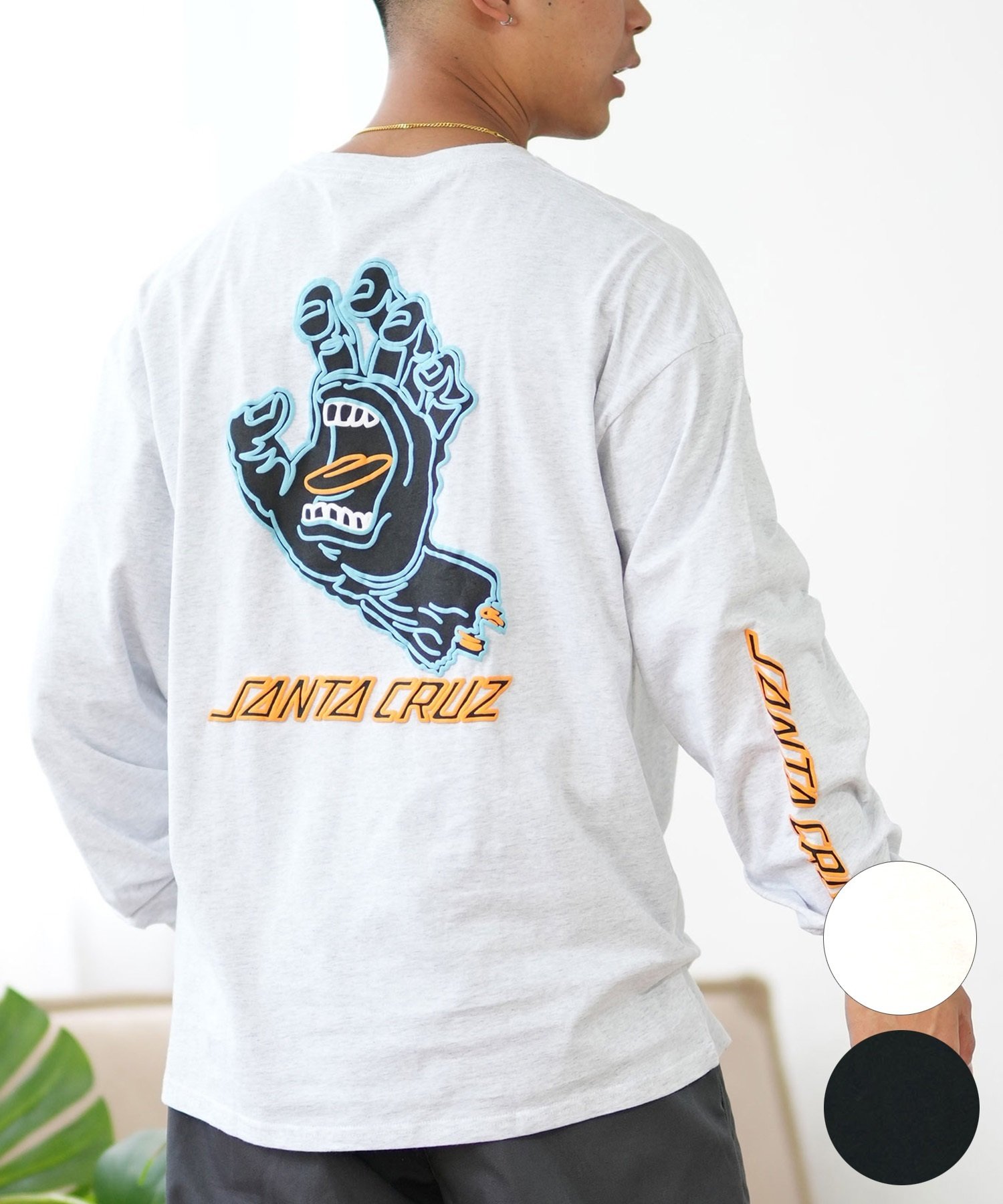 SANTACRUZ サンタクルーズ 長袖 Tシャツ メンズ ロンT バックプリント 502243402 ムラサキスポーツ限定(WHITE-M)