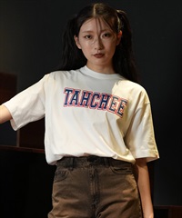 TAHCHEE ターチー 半袖 Tシャツ レディース カレッジロゴ フロントプリント バックプリント ルーズシルエット TC240900-05