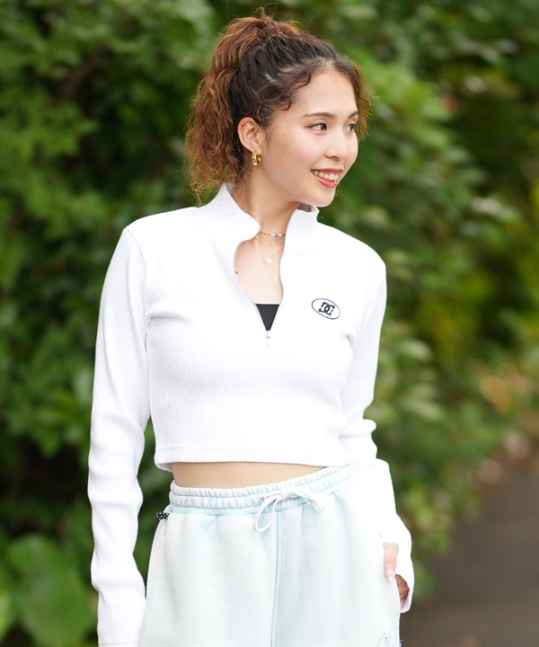 DC ディーシー 長袖 Tシャツ レディース ハーフジップ ショート丈 ロンT 24 WS HALFZIP CROPPED LS LLT244309