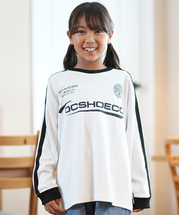 DC ディーシー Tシャツ キッズ 長袖 ロンT サッカージャージ風 吸汗速乾 24 KD FC JERSEY LS YLT244532