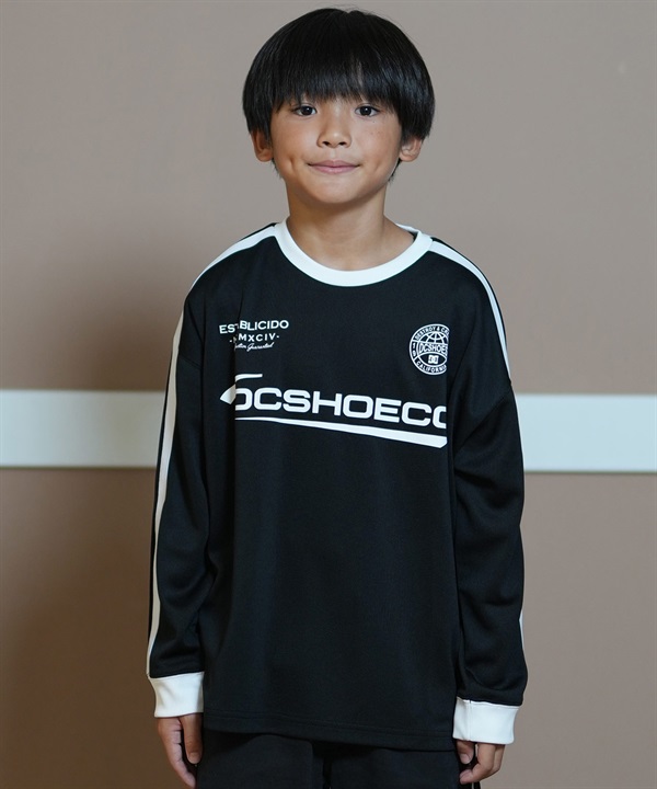 DC ディーシー Tシャツ キッズ 長袖 ロンT サッカージャージ風 吸汗速乾 24 KD FC JERSEY LS YLT244532