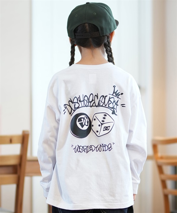 DC ディーシー Tシャツ キッズ 長袖 ロンT バックプリント 24 KD 8BALL&DICE LS YLT244531