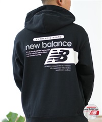 new balance ニューバランス パーカー プルオーバー メンズ スウェット フーディー バックプリント 裏毛 MT43561(BK-M)