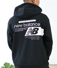 new balance ニューバランス パーカー プルオーバー メンズ スウェット フーディー バックプリント 裏毛 MT43561(BK-M)