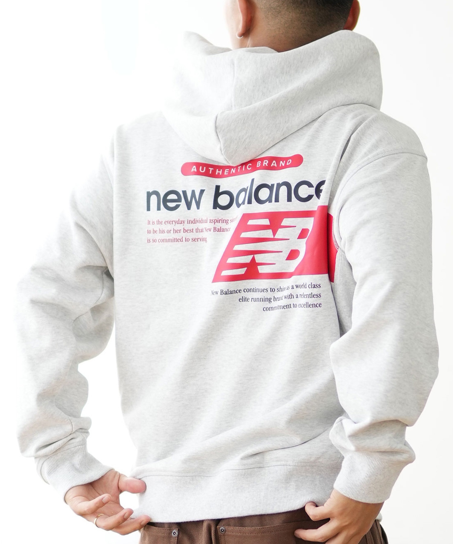 new balance ニューバランス パーカー プルオーバー メンズ スウェット フーディー バックプリント 裏毛 MT43561(AHH-M)