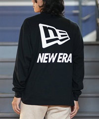 NEW ERA ニューエラ 長袖 Tシャツ メンズ ロンT バックプリント オーバーサイズ 吸汗速乾 Flag & Wordmark 14312833(BK/WT-M)