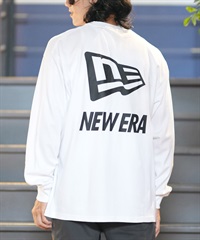 NEW ERA ニューエラ 長袖 Tシャツ メンズ ロンT バックプリント オーバーサイズ 吸汗速乾 Flag & Wordmark 14312831(WT/BL-M)