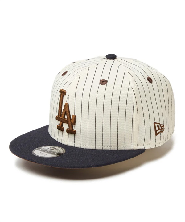 NEW ERA ニューエラ キャップ 帽子 キッズ Youth 9FIFTY Pinstripe ロサンゼルス・ドジャース クローム ネイビーバイザー 14325147