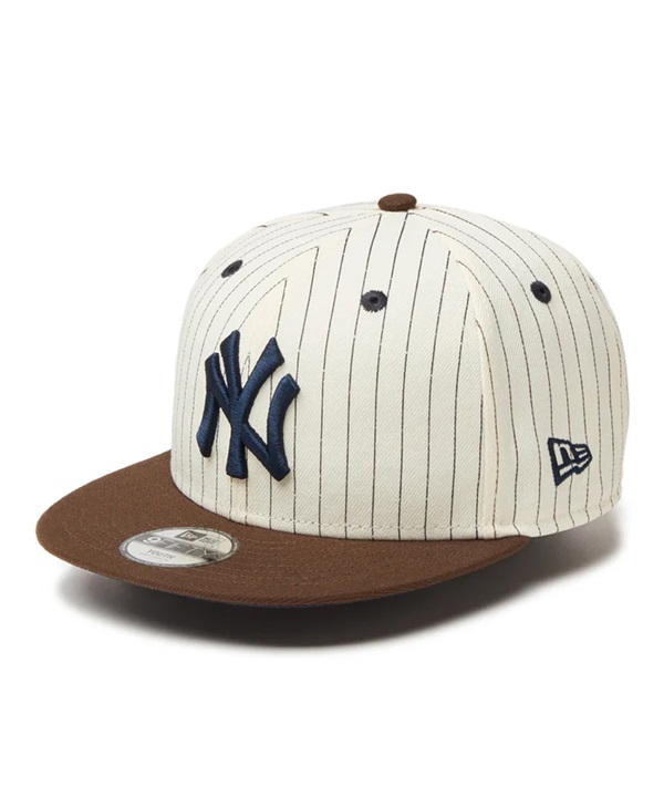 NEW ERA ニューエラ キャップ 帽子 キッズ Youth 9FIFTY Pinstripe ニューヨーク・ヤンキース クローム ブラウンバイザー 14325146