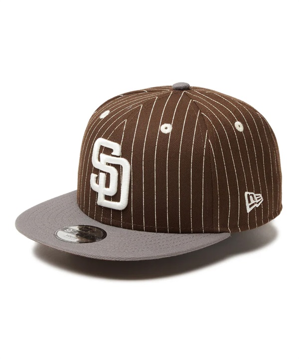 NEW ERA ニューエラ キャップ 帽子 キッズ Youth 9FIFTY Pinstripe サンディエゴ・パドレス ウォルナット グレーバイザー 14325145