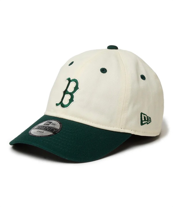 NEW ERA ニューエラ キャップ 帽子 キッズ Child 9TWENTY MLB 2-Tone ボストン・レッドソックス クローム ダークグリーンバイザー 14325293