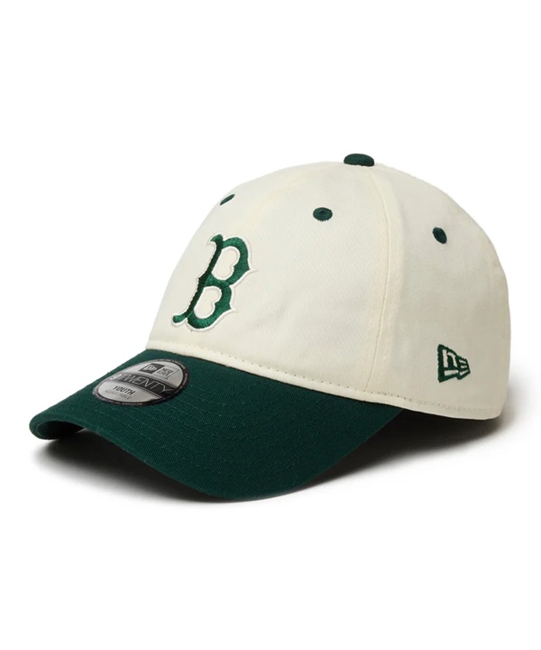 NEW ERA ニューエラ キャップ 帽子 キッズ Youth 9TWENTY MLB 2-Tone ボストン・レッドソックス クローム ダークグリーンバイザー 14325239