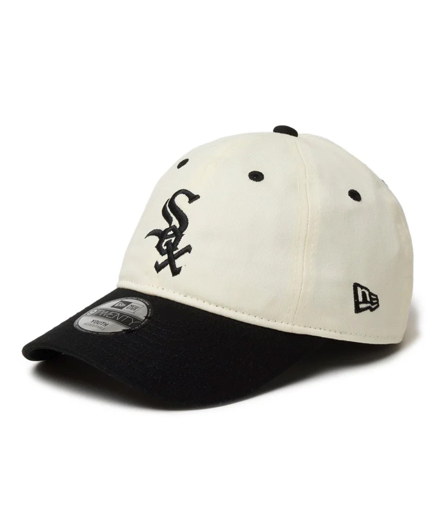 NEW ERA ニューエラ キャップ 帽子 キッズ Youth 9TWENTY MLB 2-Tone シカゴ・ホワイトソックス クローム  ブラックバイザー 14325238 帽子｜ムラサキスポーツオンラインストア 通販