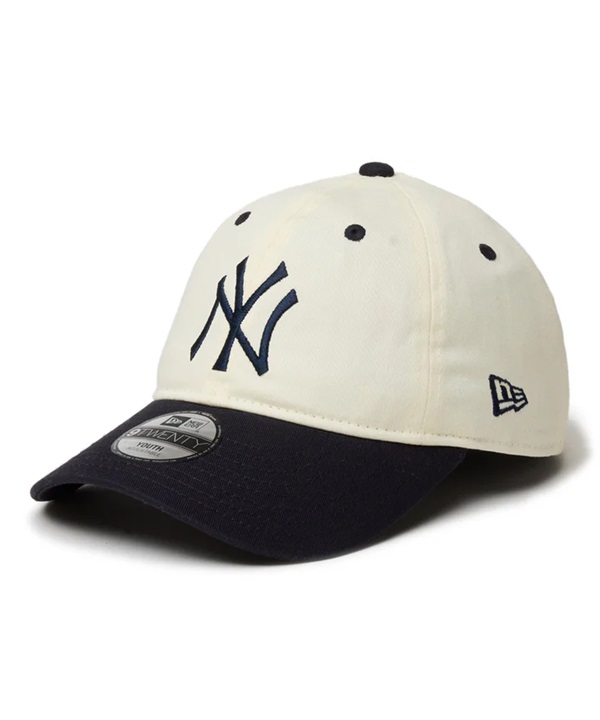 NEW ERA ニューエラ キャップ 帽子 キッズ Youth 9TWENTY MLB 2-Tone ニューヨーク・ヤンキース クローム ネイビーバイザー 14325236