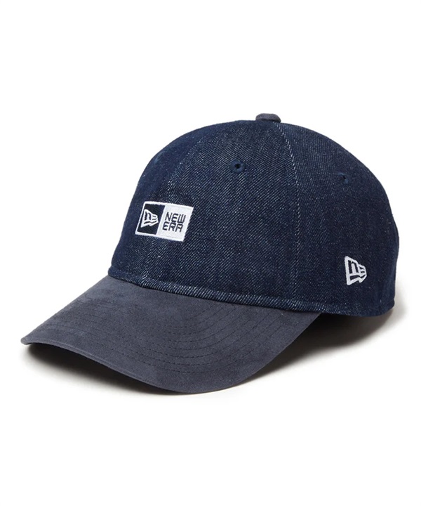 NEW ERA ニューエラ キャップ 帽子 キッズ Youth 9TWENTY Denim 2-Tone ボックスロゴ インディゴデニム ネイビースウェードバイザー 14325230