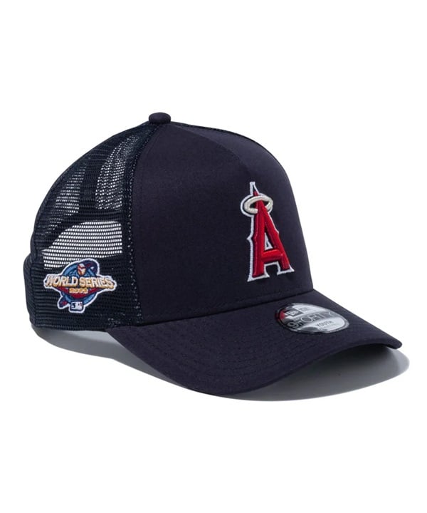 NEW ERA ニューエラ キャップ キッズ 帽子 Youth 9FORTY A-Frame トラッカー MLB Side Patch ロサンゼルス・エンゼルス ネイビー 14111916