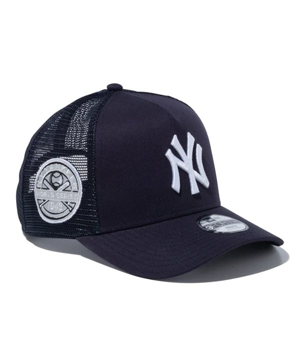 NEW ERA ニューエラ キャップ キッズ 帽子 Youth 9FORTY A-Frame トラッカー MLB Side Patch ニューヨーク・ヤンキース ネイビー 14111906