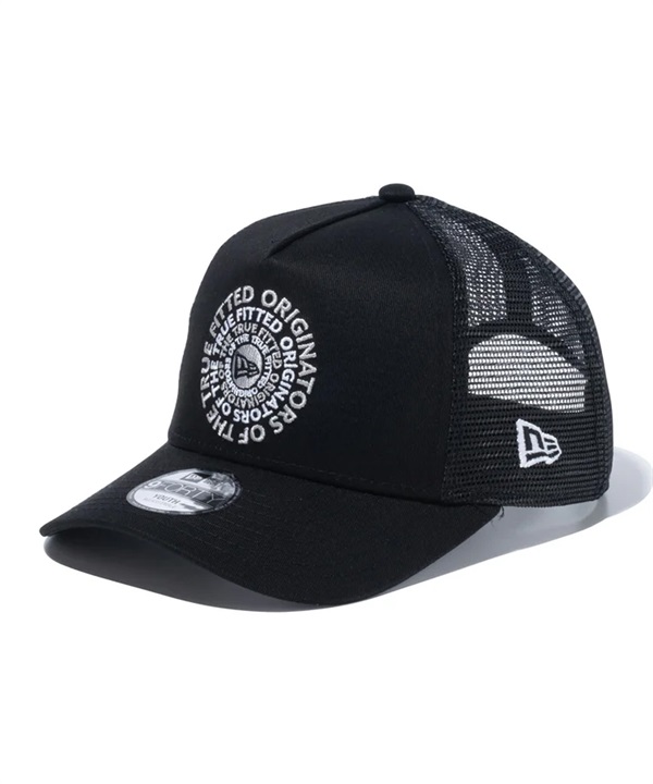 NEW ERA ニューエラ キッズ キャップ 帽子 Youth 9FORTY A-Frame トラッカー Circle OOTTF ブラック 14111918