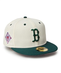 NEW ERA ニューエラ キャップ 帽子 59FIFTY MLB Wool Visor ボストン・レッドソックス クローム ダークグリーンバイザー 14307681(BR/GR-7)