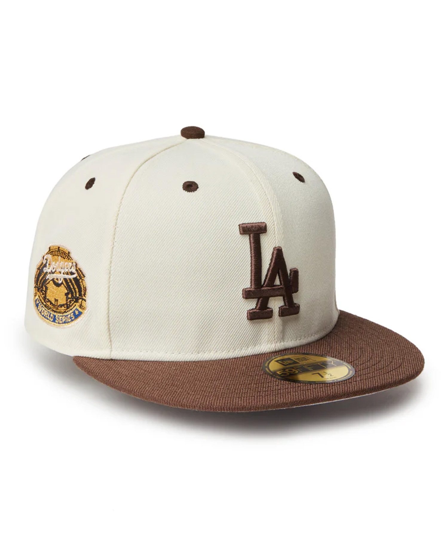 NEW ERA ニューエラ キャップ 帽子 59FIFTY MLB Wool Visor ロサンゼルス・ドジャース クローム ブラウンバイザー 14307679(BR/GR-7)