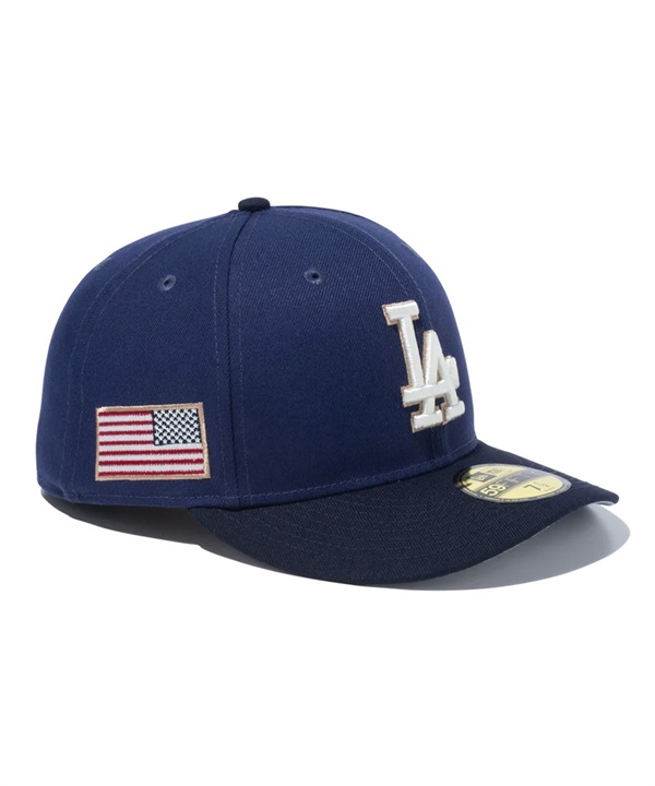 NEW ERA ニューエラ キャップ 帽子 PC 59FIFTY Stars & Stripes ロサンゼルス・ドジャース ライトネイビー ネイビーバイザー 14109866