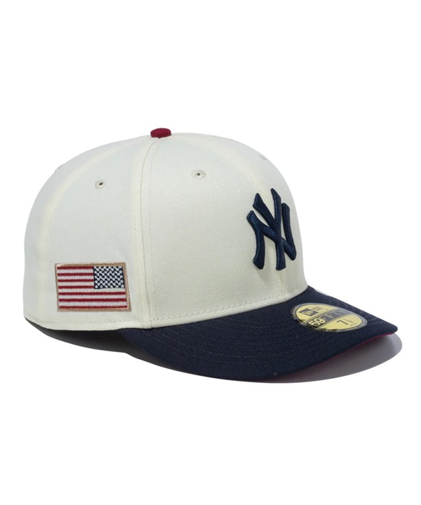 NEW ERA ニューエラ キャップ 帽子 PC 59FIFTY Stars & Stripes ニューヨーク・ヤンキース クローム ネイビーバイザー 14109865