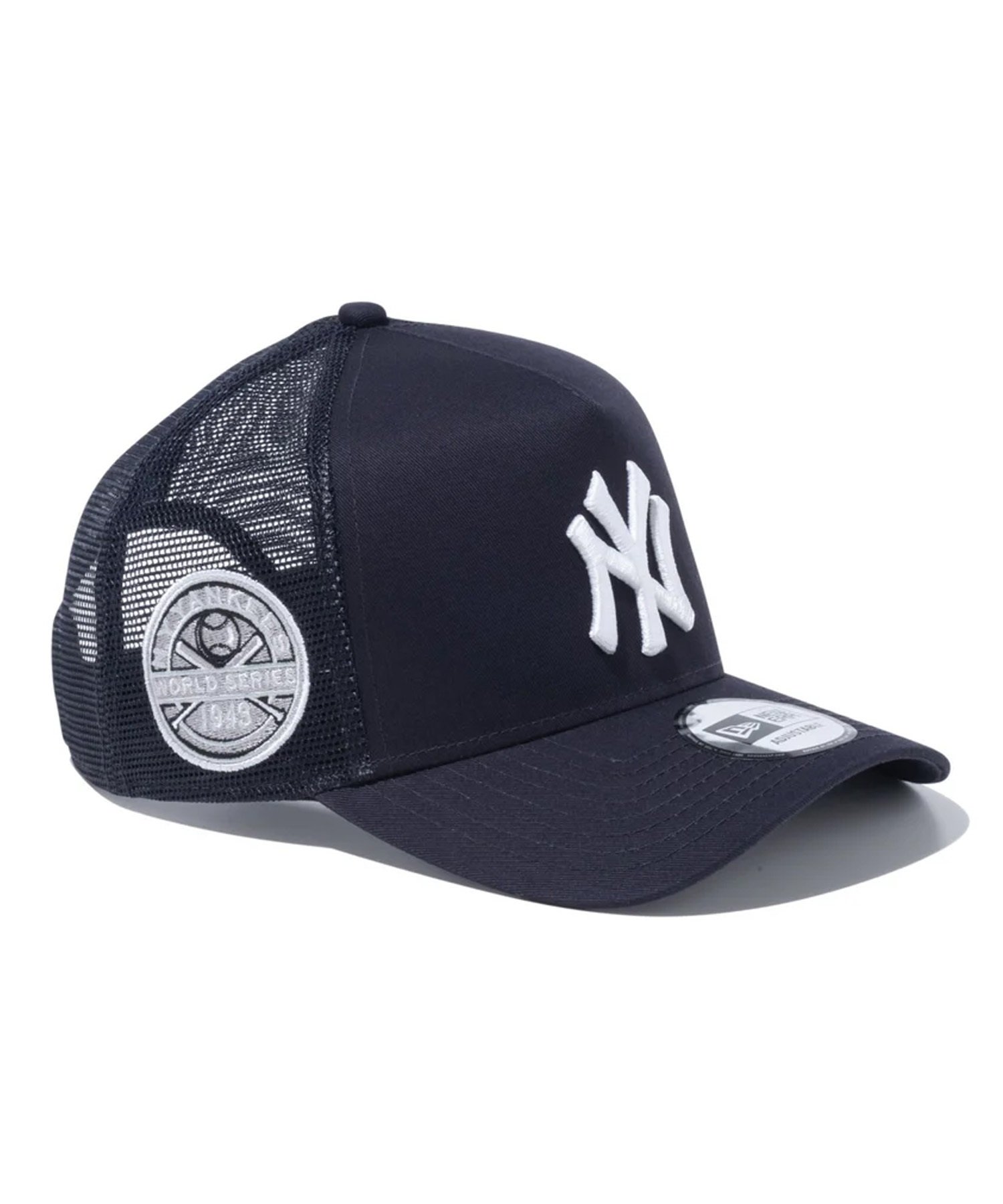 NEW ERA ニューエラ キャップ 帽子 9FORTY A-Frame トラッカー MLB Side Patch ニューヨーク・ヤンキース ネイビー 14109684(NVY-FREE)