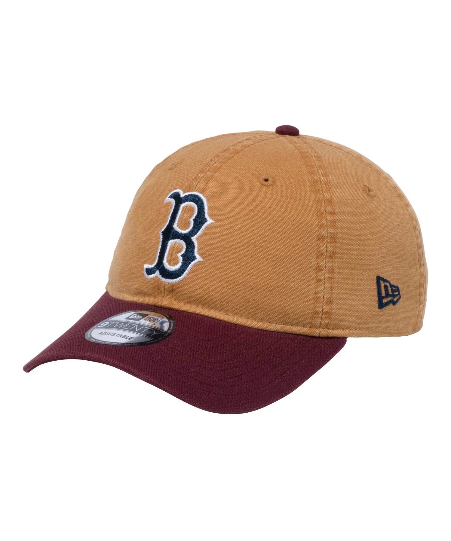 NEW ERA/ニューエラ 9TWENTY MLB Washed Duck ボストン・レッドソックス ライトブロンズ マルーンバイザー 14109863 キャップ(BR MR-FREE)