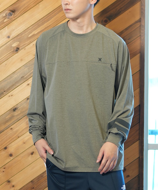 Hurley ハーレー 長袖 Tシャツ メンズ ファントム ブロック パーティー ロングスリーブ ティー ストレッチ 速乾 UVカット MCLS242009