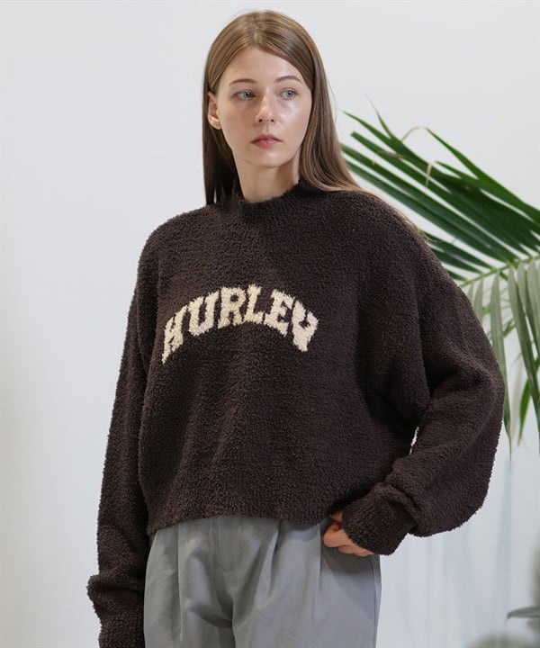 Hurley ハーレー ニット レディース クロップド丈 フラッフィー ハイネック セーター WCKT242007