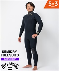 BILLABONG ビラボン JERSEY SEMIDRY 5×3mm BE018-619 ガルウィングジップ メンズ ウェットスーツ セミドライ ムラサキスポーツ限定(BLK-M)