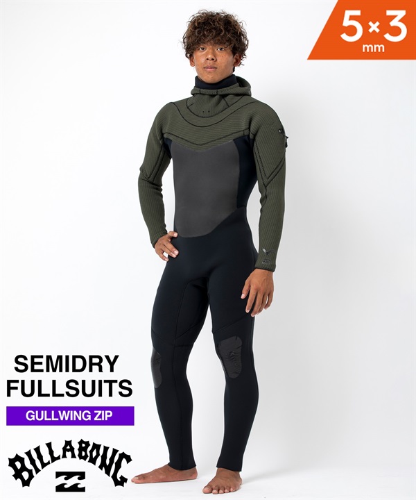 BILLABONG ビラボン 2WAY HOODED SUPER SEMIDRY スーパーセミドライ 5×3mm BE018-615 メンズ ウェットスーツ セミドライ ムラサキスポーツ限定