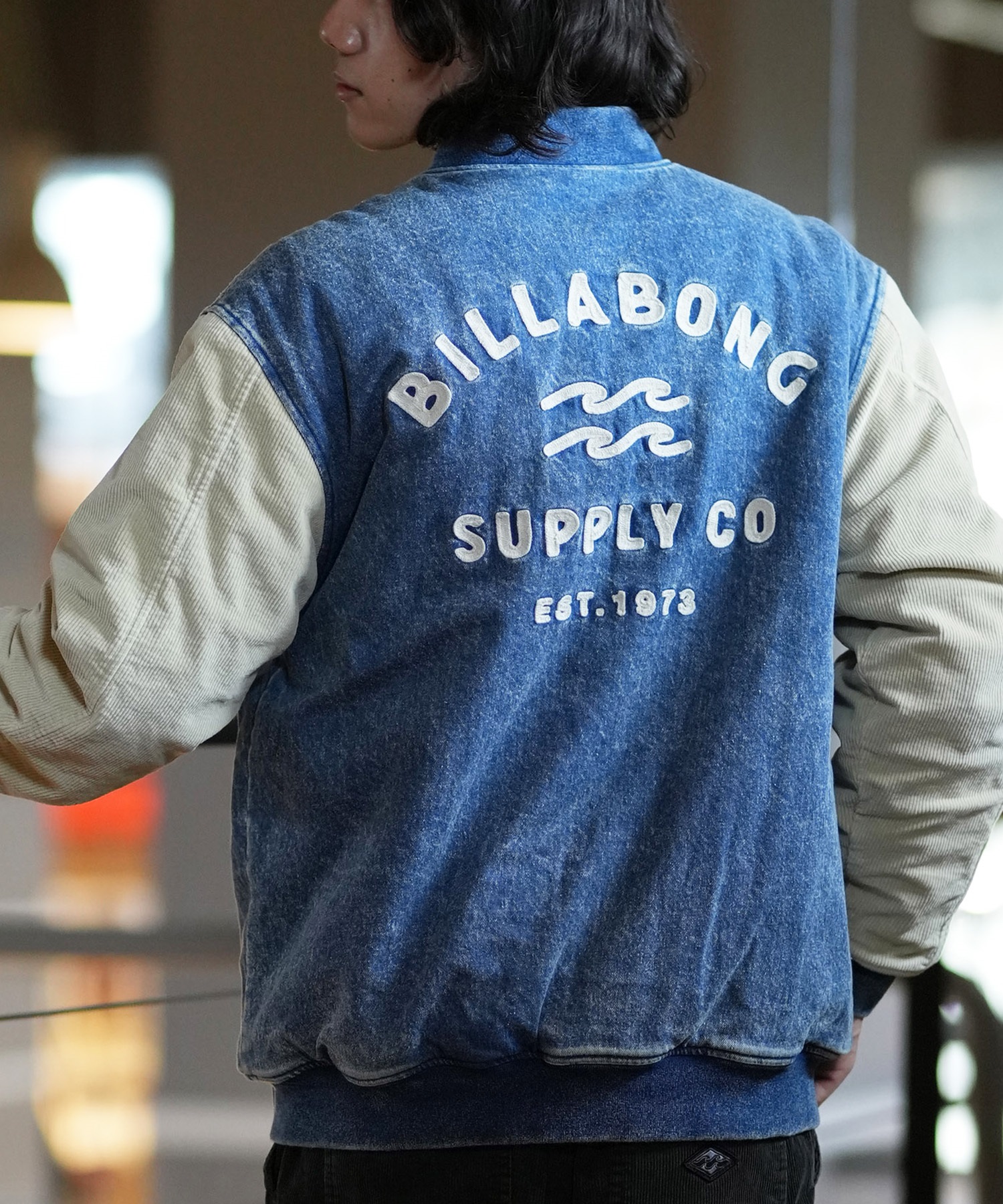 BILLABONG ビラボン アウター スタジャン メンズ デニムジャケット 洗い加工 中綿 バックロゴ BE012-753(IND-M)