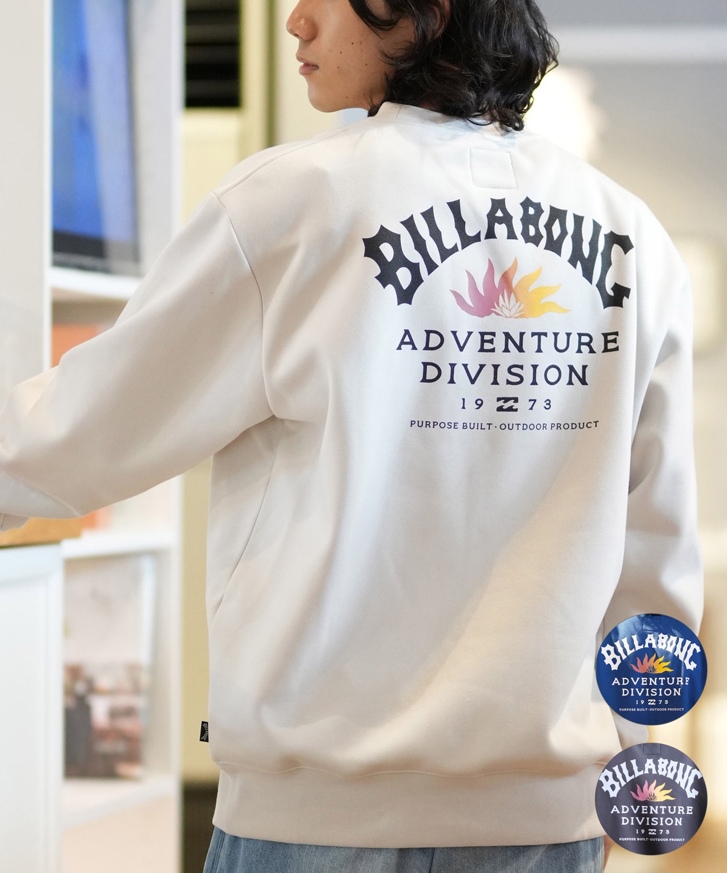 BILLABONG ビラボン トレーナー クルー メンズ スウェット バックプリント ビッグシルエット 裏起毛 ADIV LOGO CREW BE012-036(HTD-M)