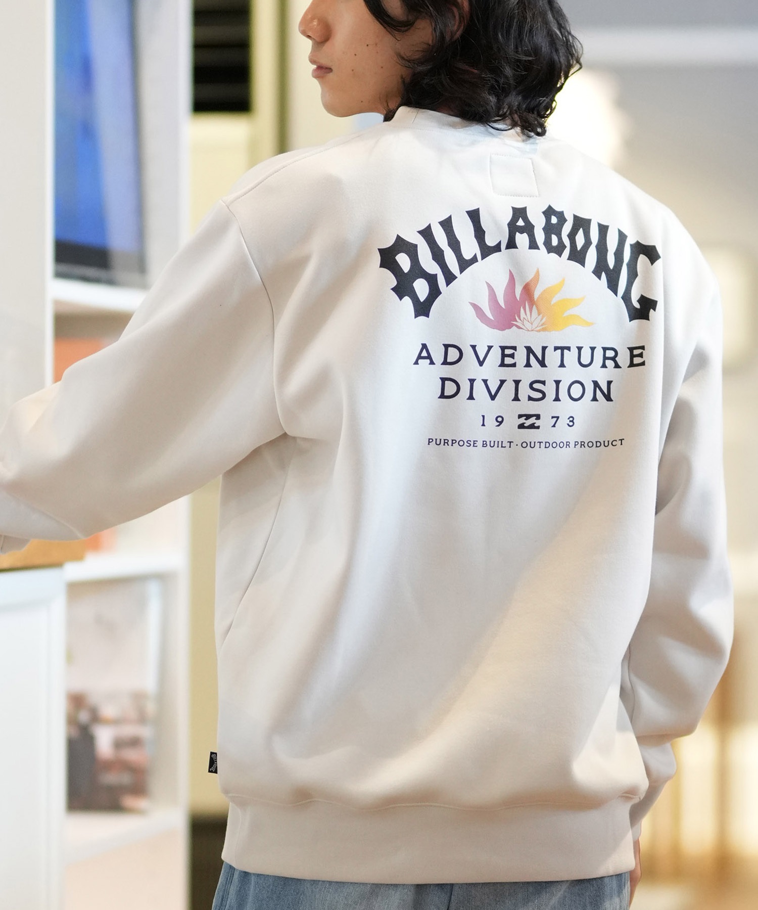 BILLABONG ビラボン トレーナー クルー メンズ スウェット バックプリント ビッグシルエット 裏起毛 ADIV LOGO CREW BE012-036(FOG-M)