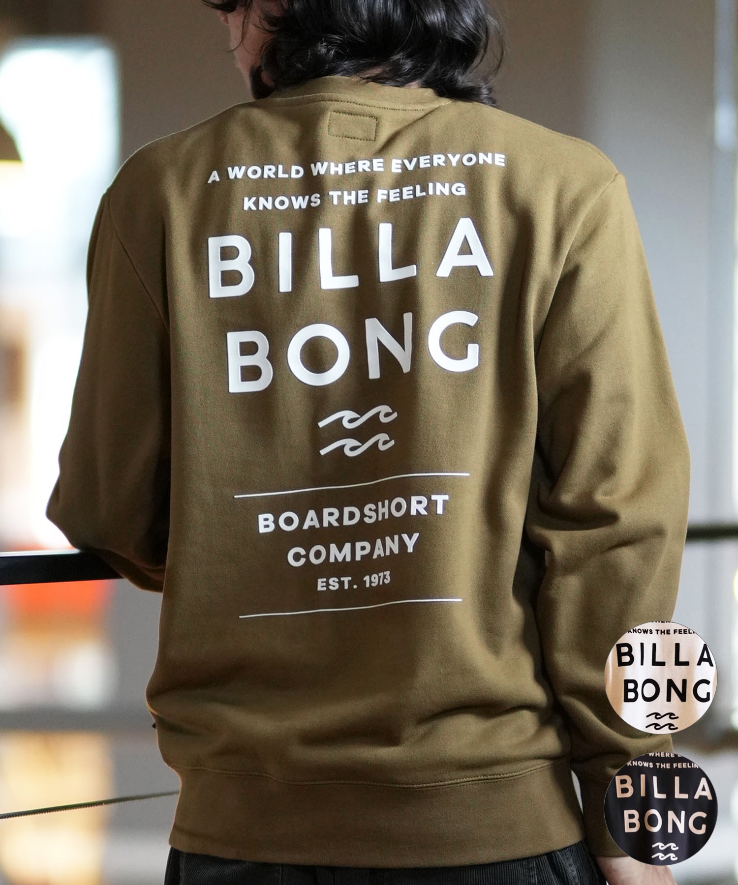 BILLABONG ビラボン トレーナー クルー メンズ スウェット バックプリント レギュラーフィット 裏毛 DECAF BE012-021(BRN-M)