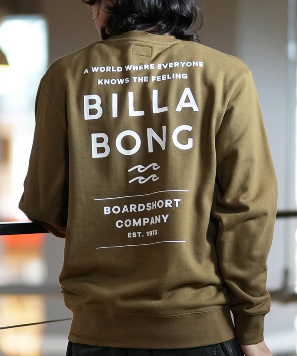 BILLABONG ビラボン トレーナー クルー メンズ スウェット バックプリント レギュラーフィット 裏毛 DECAF BE012-021