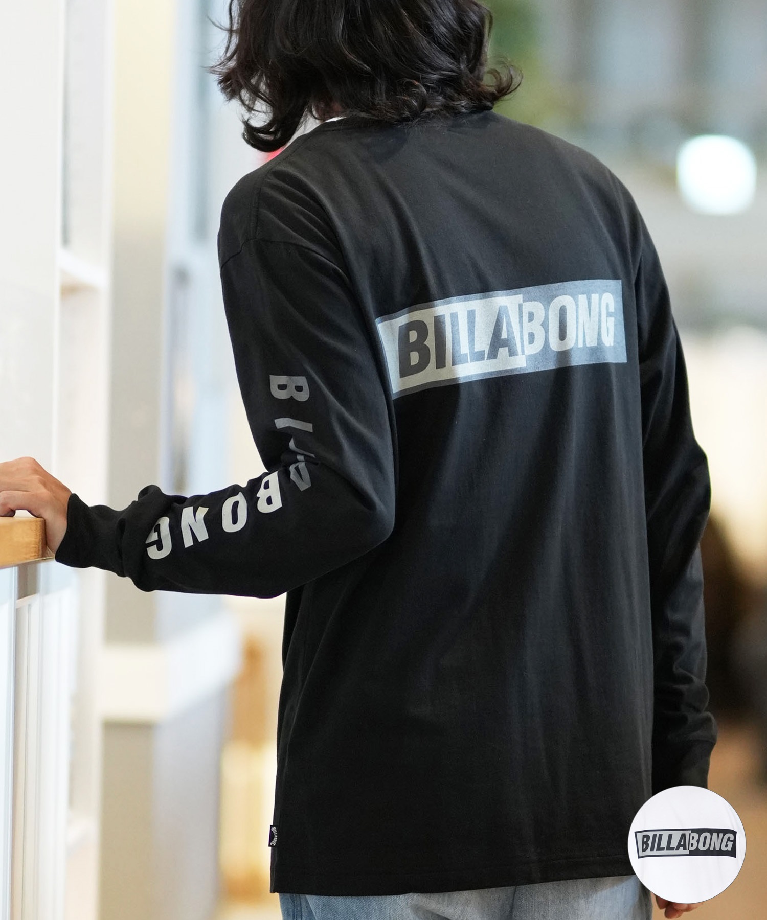 BILLABONG ビラボン 長袖 Tシャツ メンズ バックプリント スリーブロゴ レギュラーフィット BACK LOGO BE012-051(WHT-M)