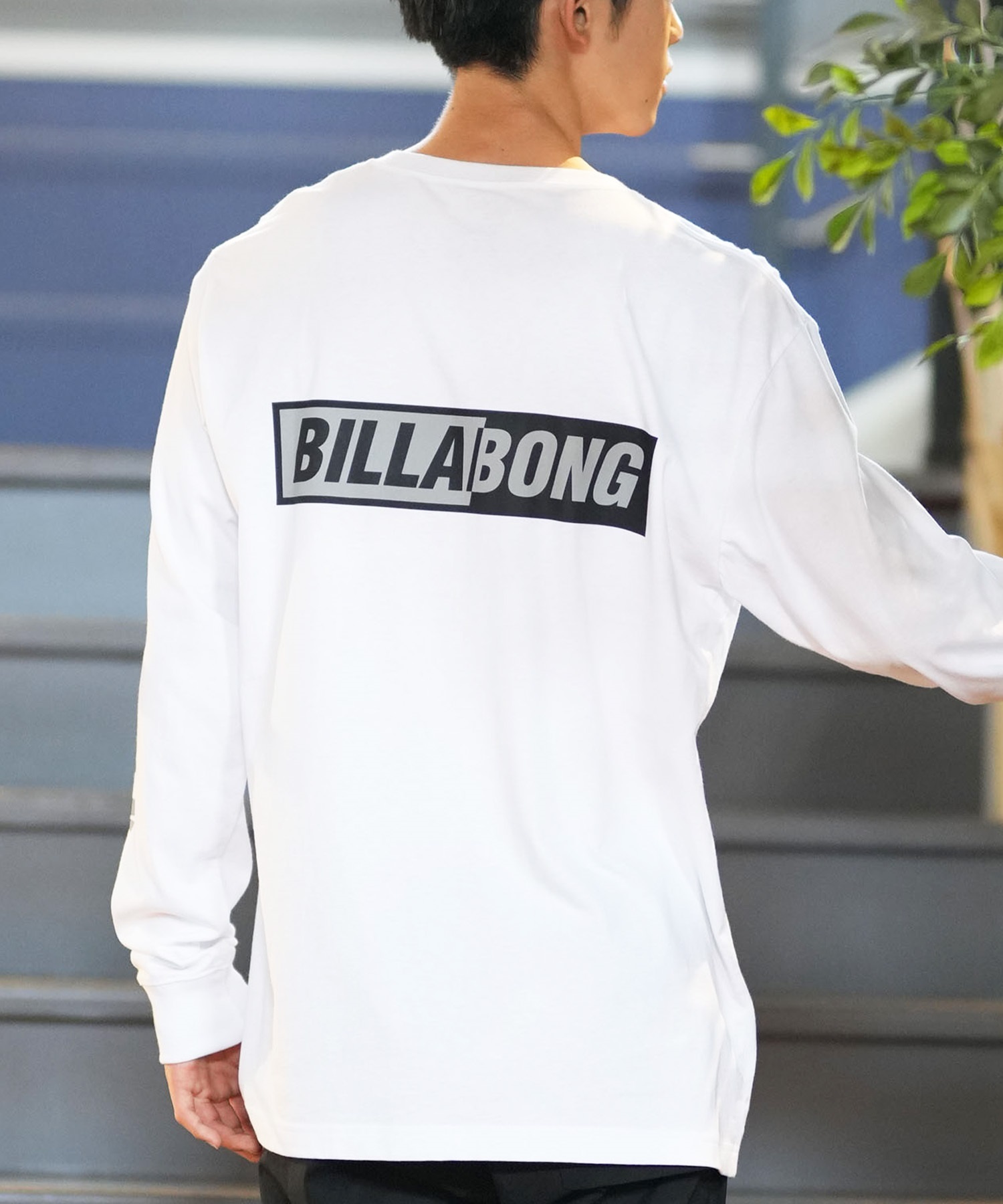 BILLABONG ビラボン 長袖 Tシャツ メンズ バックプリント スリーブロゴ レギュラーフィット BACK LOGO BE012-051(WHT-M)