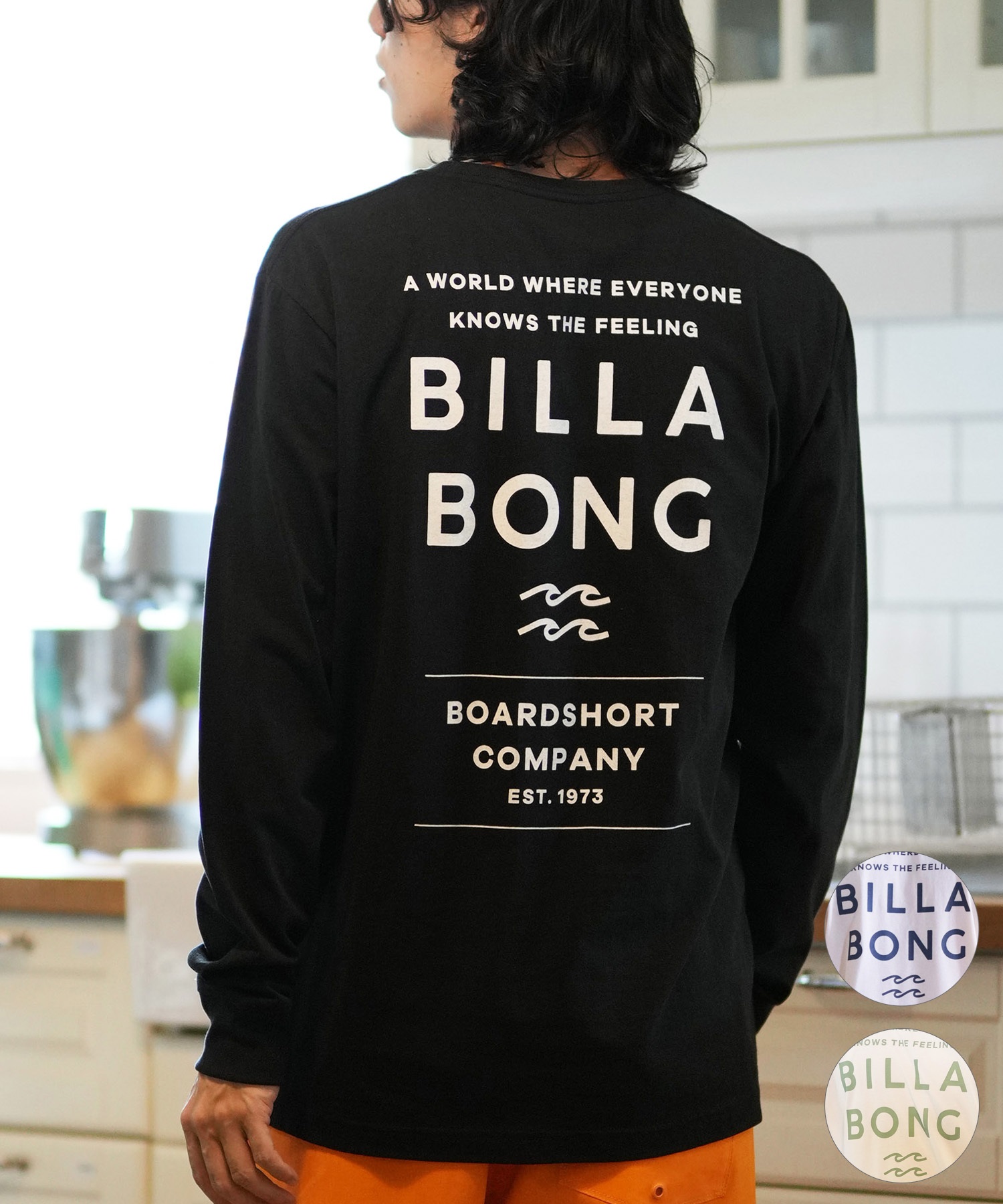 BILLABONG ビラボン 長袖 Tシャツ メンズ バックプリント レギュラーフィット DECAF BE012-050(CRM-M)